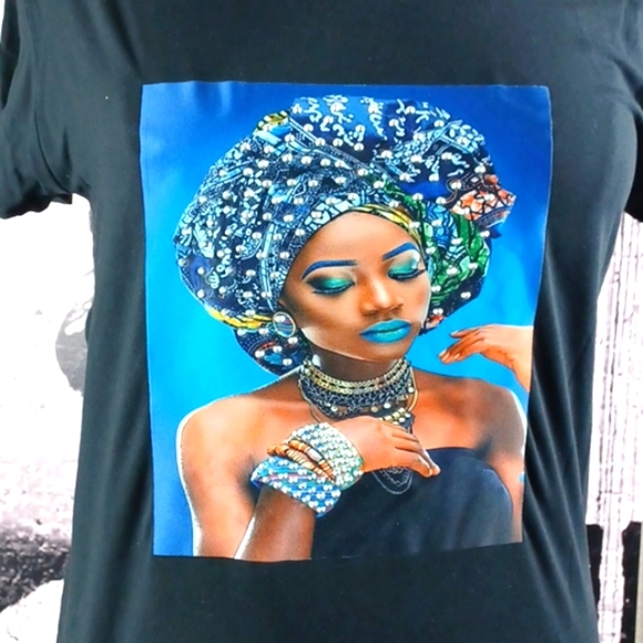 Reserved Nubian Queen Rhinestone Accent  Tee - Picture 2 of 6